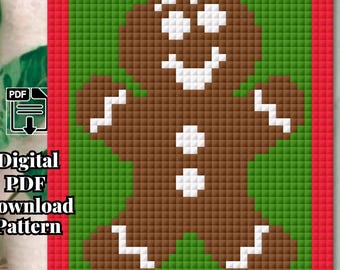 Gingerbread Joy - Christmas - Holiday - C2C Crochet Blanket Pattern (PDF Download)