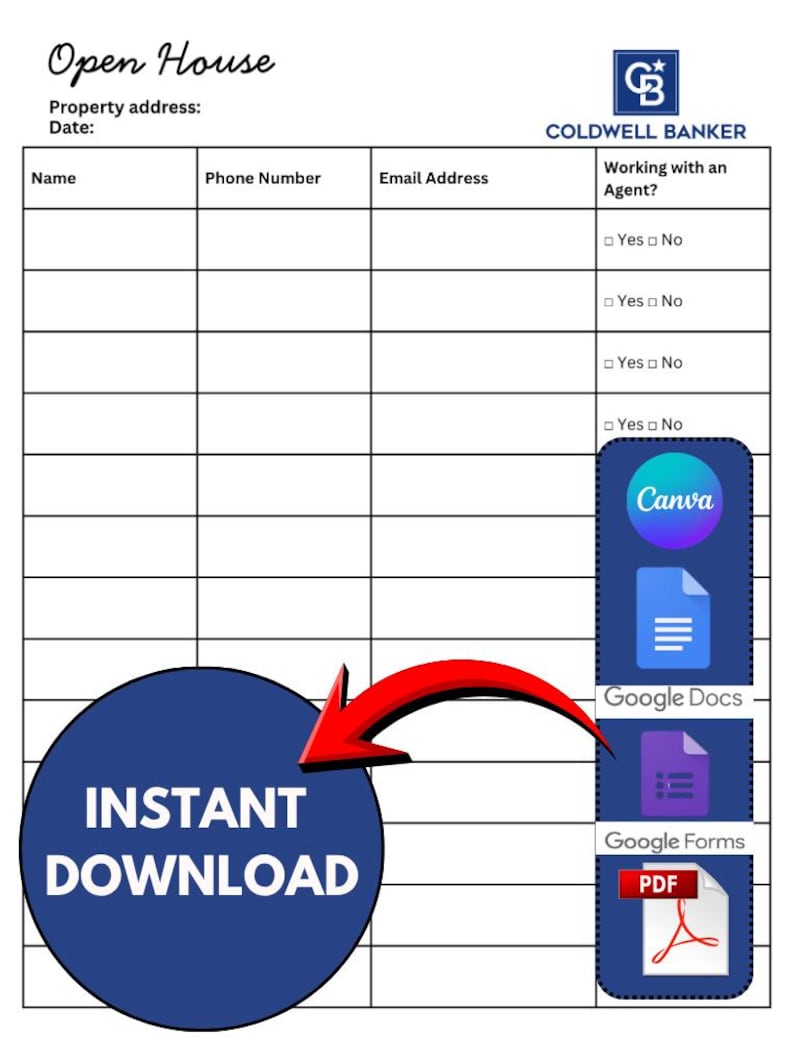 Hdfc Name Addition Form.pdf Coldwell Banker Open House Sign in Sheet | Real Estate Sign in Form ...