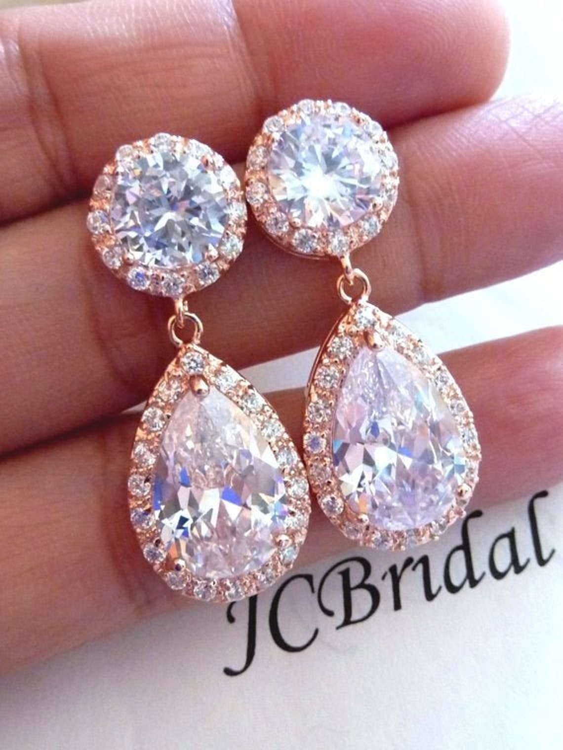 Wedding Bridal Earrings Kim Kardashian Inspired Halo White Etsy