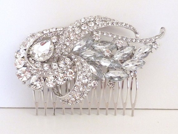 Wedding Bridal Hair Comb Yellow Gold Plated Fancy Rhinestone - Etsy Wedding Bridal Hair Comb Yellow Gold Plated Fancy Rhinestone - Etsy