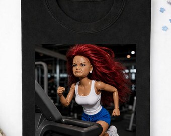Comfort Colors® Cardio Doll Meme T-Shirt, Angry Face Tee, Funny Workout Graphic Tee, Gym Girl Humor, Gym Gift