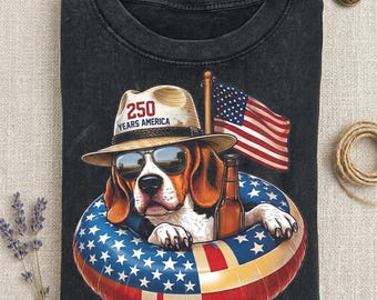 Chemise pour chien 250 ans Amérique, chemise patriotique anniversaire des États-Unis, chemise de célébration du drapeau américain, chemise jour de l'indépendance, t-shirt graphique fierté des États-Unis