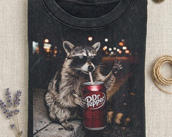Chemise de boisson de raton laveur de couleurs de confort, chemise vintage de meme de raton laveur, chemise de meme de panda de poubelle drôle, chemise d'amant d'animal, cadeau pour maman