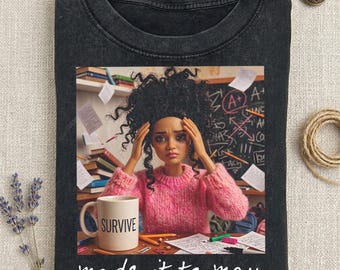 Chemise meme visage de poupée dernier jour d'école, chemise scolaire de fin d'année, chemise meme enseignant drôle, chemise pause estivale, chemise humour de classe