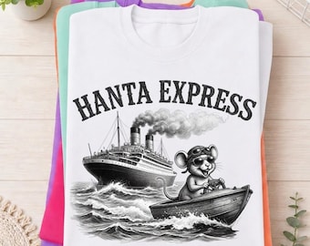 Funny Hanta Express Cruise Shirt, Hantavirus Mouse Vintage Tee, First Class Carrier Rodent Graphic Shirt, Dark Humor Vacation Tee