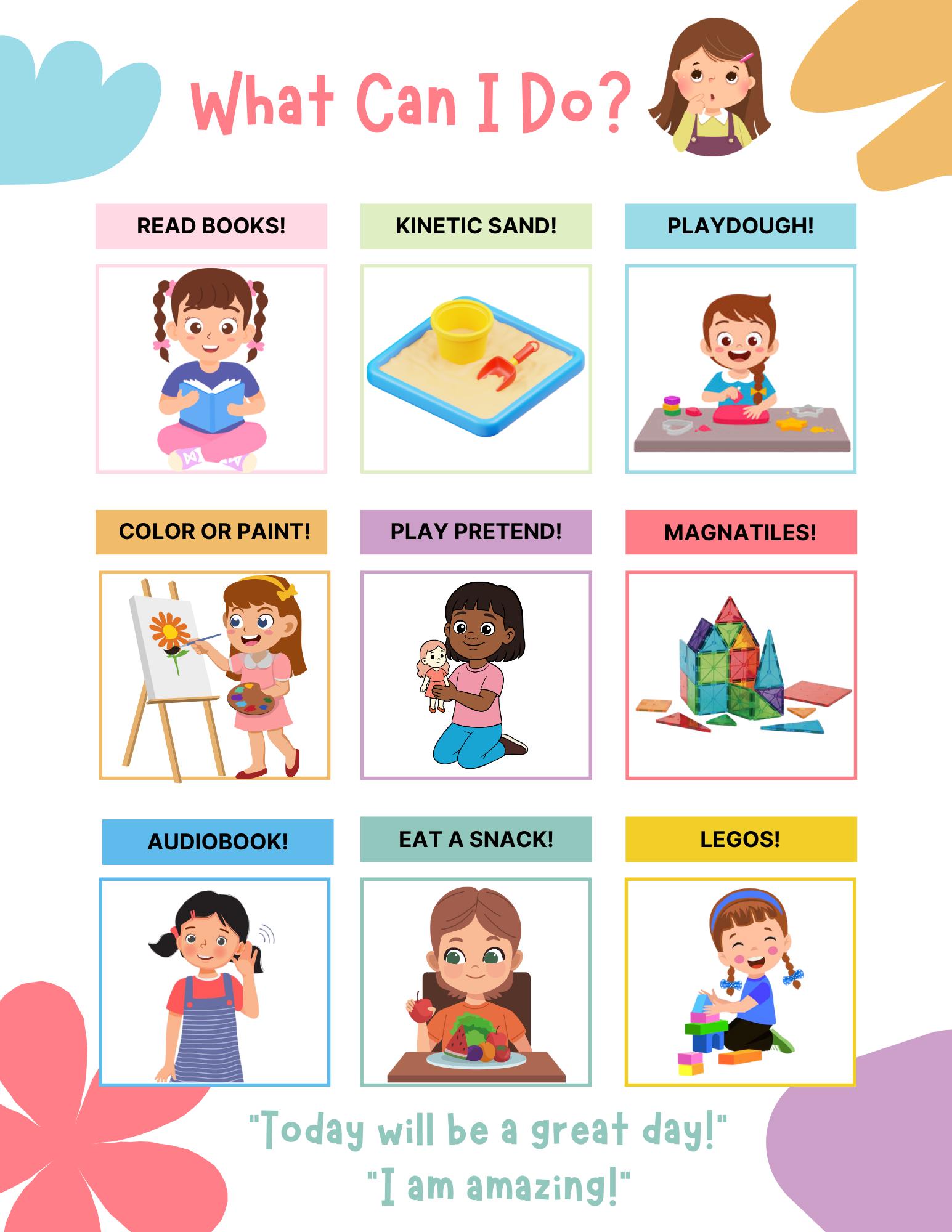 Activity Choice Board for Kids (printable PDF) - Etsy