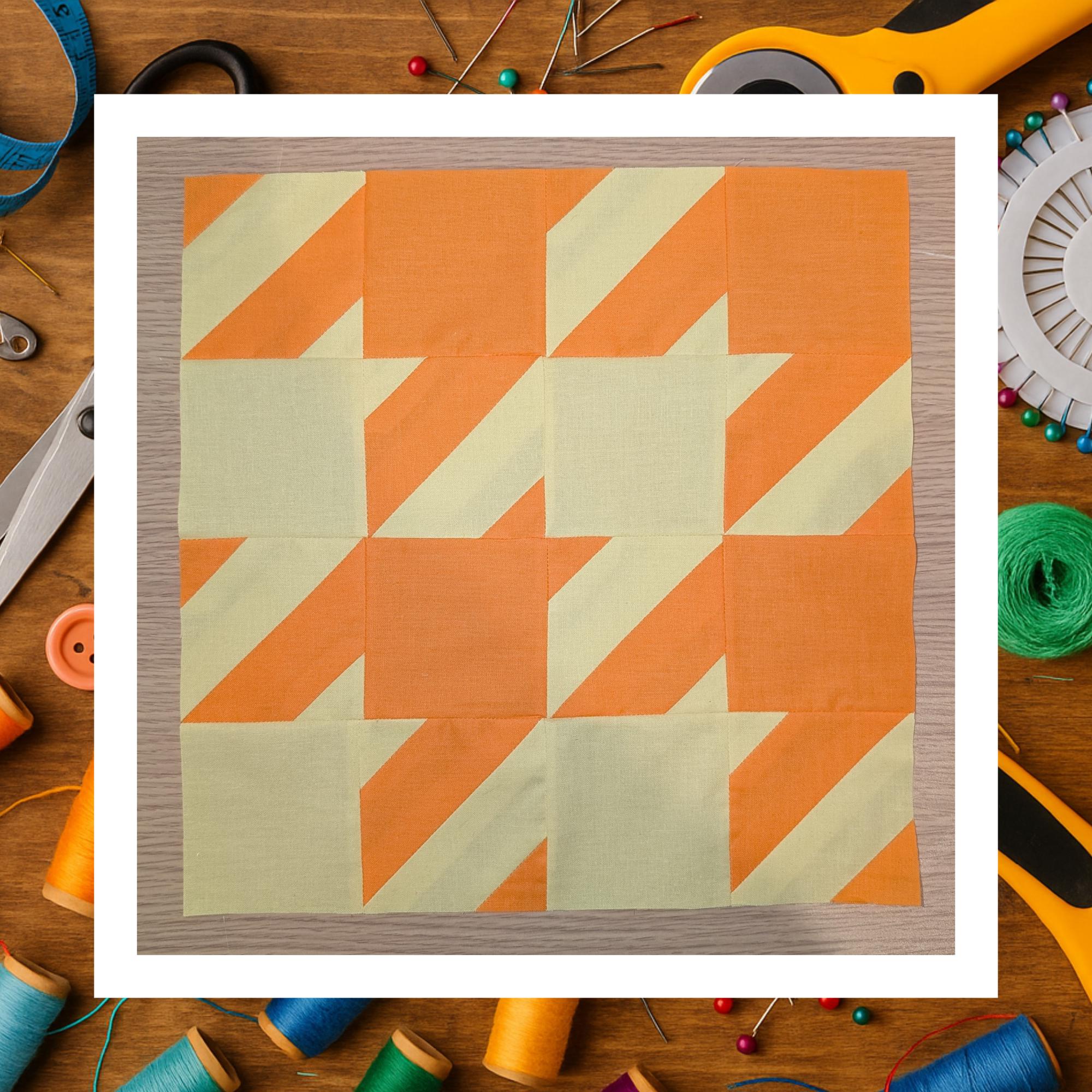 Houndstooth Quilt Block Pattern | 12-inch Beginner Sewing (PDF Pattern ...