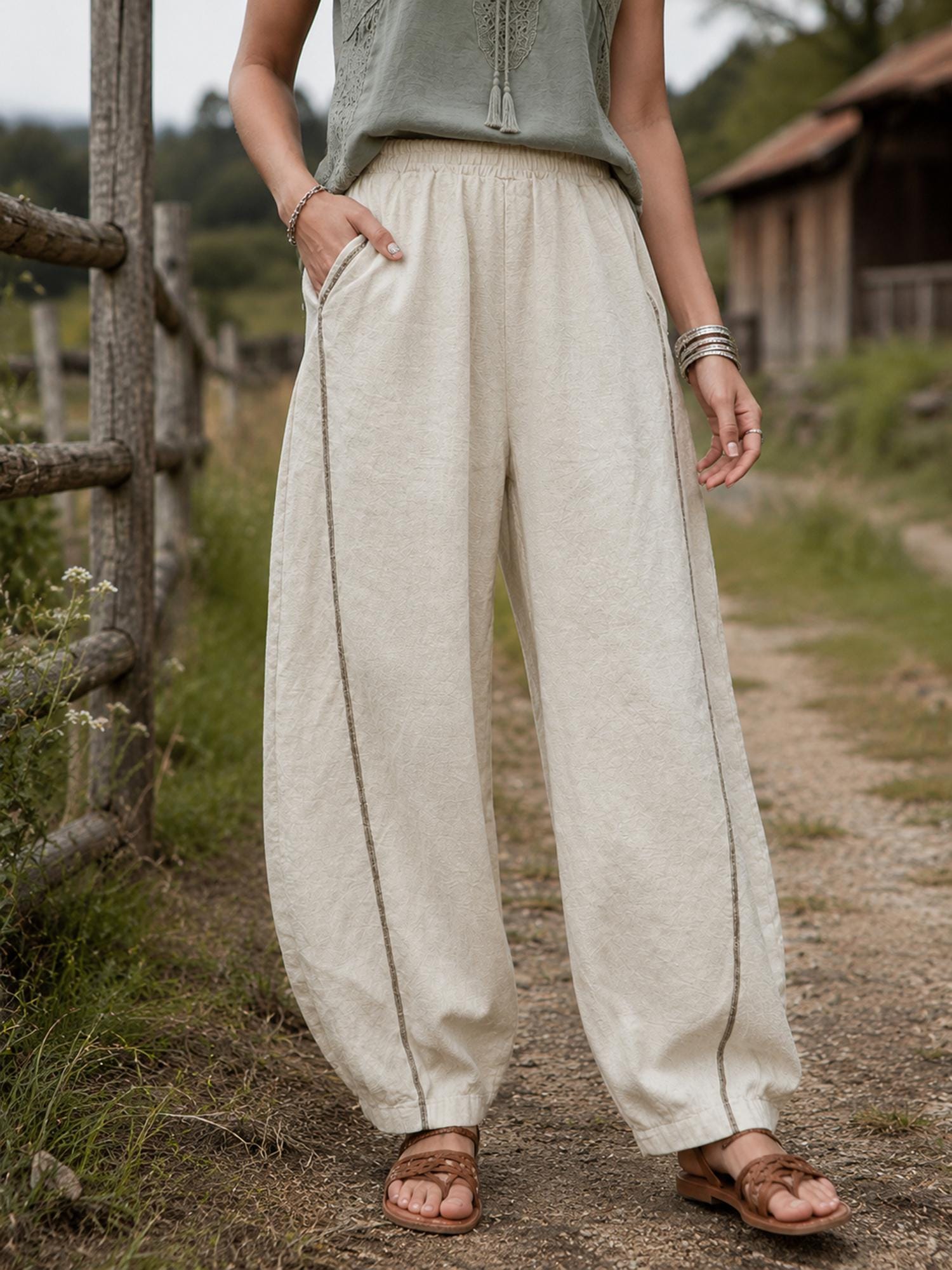 90s ramie×rayon wide slacks 極太パンツ リネン Ramie Pants - Etsy