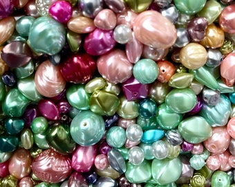 Pearl Tone Acrylic Bead Mix: Assorted Colors & Sizes