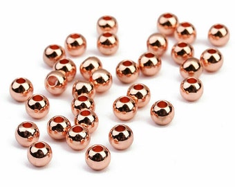 4mm Rose Gold Plated Metal Spacer lot  beads small spacers
