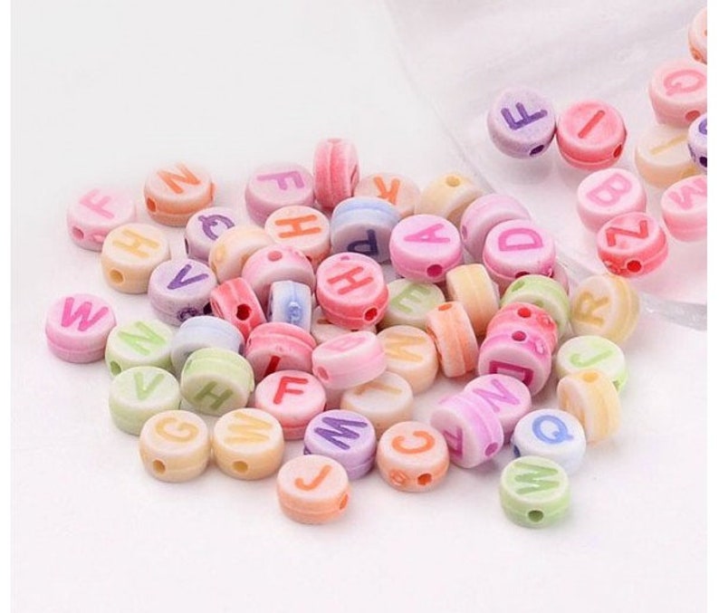 Alphabet Letter Beads Pastel Round Acrylic Beads 7mm Bulk Bead Etsy