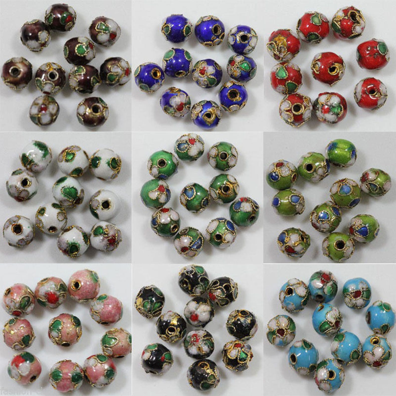 6mm Cloisonne Enamel Beads Assorted Mixed Color Beads Pattern Etsy