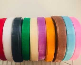 Organza ribbon roll, sheer 50 yard roll and 12mm wide, assorted colors
