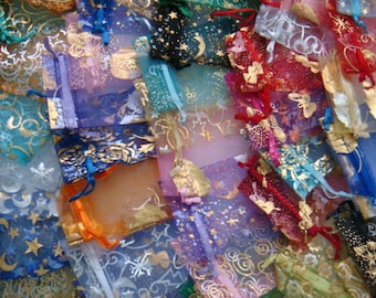 Assorted organza bag mix color and style organza mixed size and color Organza Bags bulk bags mixed sizes styles patterns and solid colors