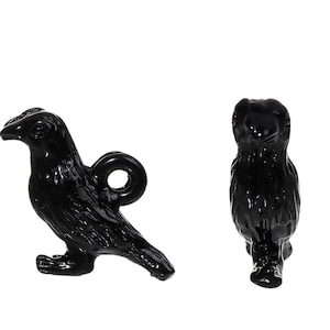 zwarte raafbedel, geëmailleerde 3D kraaibedel, Halloween mystieke vogelbedel
