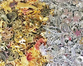Bedelmix: zilver, goud, bronzen sieradenbedel, 50/50 mixkleuren