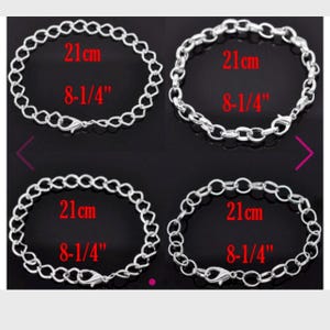 May include: Four silver chain bracelets, each measuring 21 cm or 8-1/4 inches in length.