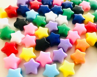 European Star bead,  large acrylic bead mix  in assorted colors with big hole beads