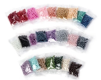 Glass pearl beads, 4mm assorted colorss  pearlized beads faux pearls,  smooth glass pearl beads 24 colors to choose from