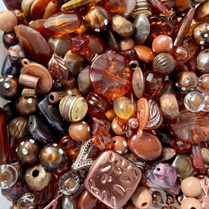 Mistura de contas marrons e douradas, mistura de contas acrílicas a granel, tons mistos de sombras