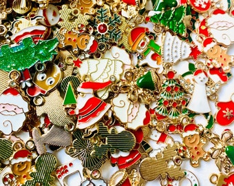 Christmas assorted enamel charms assorted styles bulk mix of colors and styles and sizes new items now has penguins