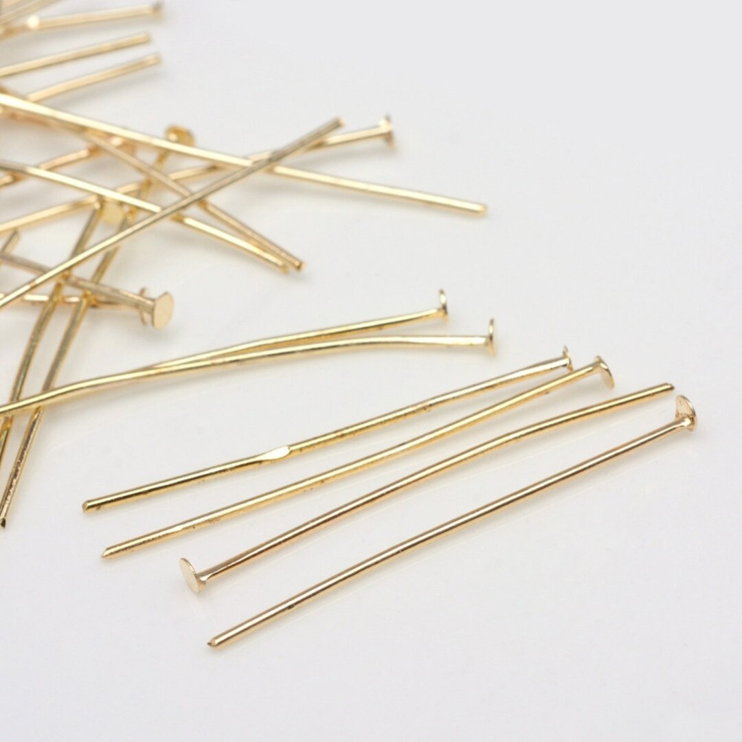 Gold Flat Head Bead Pins Antique Kc Gold Shade Iron Bead Pins With Flat