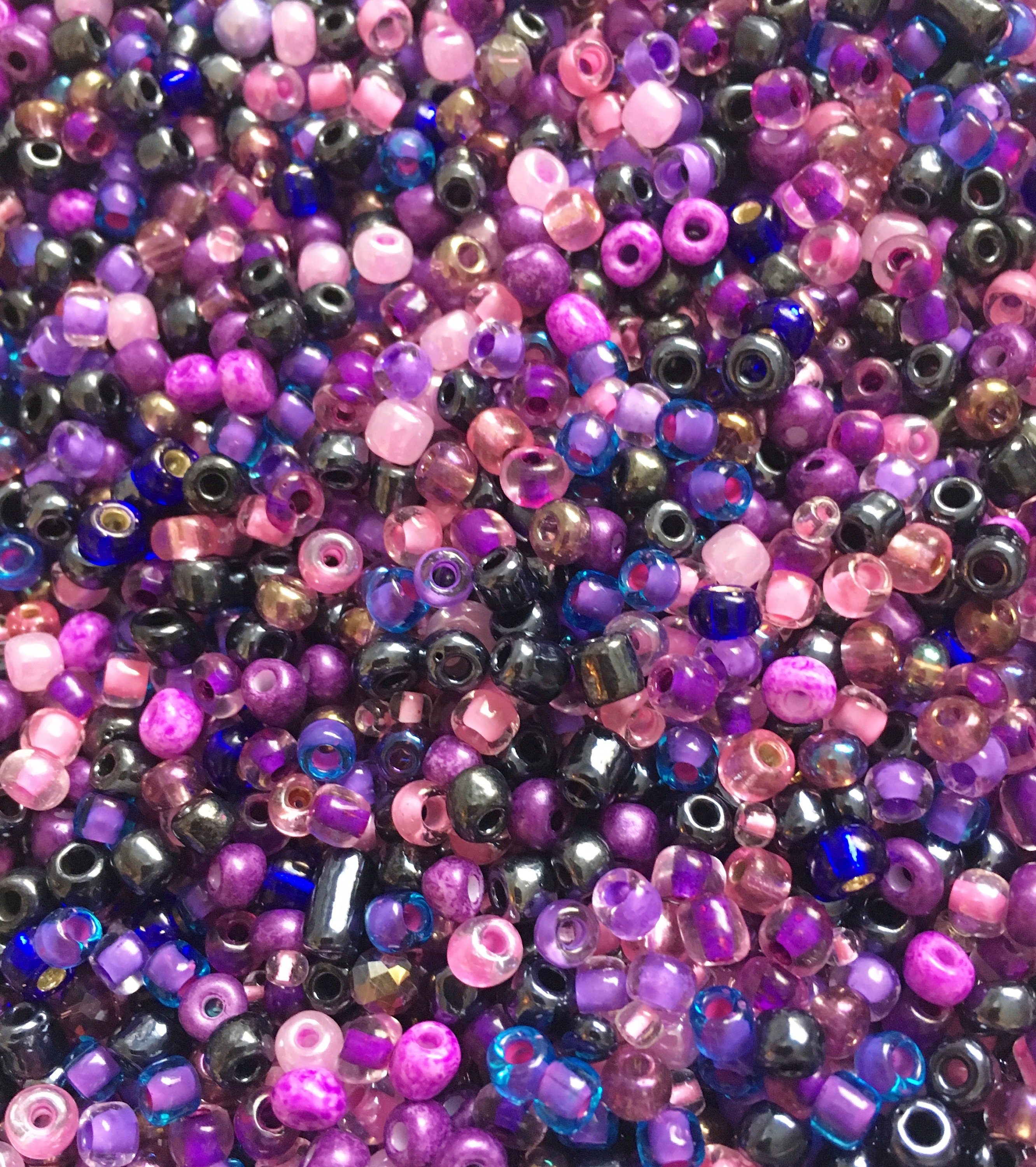 Pink Seed Bead Mix Assorted Colors and Sizes Glass Bead Mix Etsy Canada