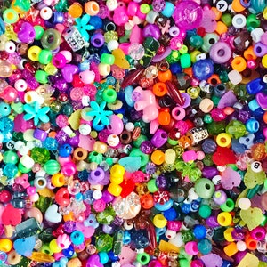 Big pack Mystery mix beads, large acrylic  pack 1/2 to 1 lb bulk beads, assorted colors, sizes and styles