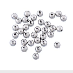 304 Edelstahl Metallperle, 6 mm Spacerperlen Mix, schwere Spacer in Antiksilberton
