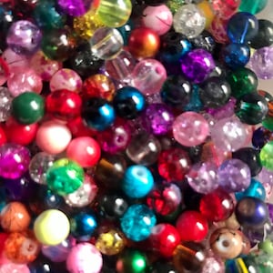 6mm Glass Bead Mix: Assorted Colors, Styles, Bead Soup