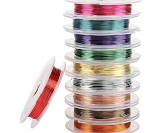 Tiger tail beading wire, assorted colors 0.38mm nylon coated flexible wire pick  10 meter 28 gauge