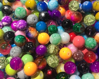 10 mm Sortierte Glasperlen-Mix: Kunsthandwerk
