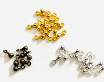Tiny fat Teardrop Charms: Gold, Bronze, or Silver Plated (6x3mm)