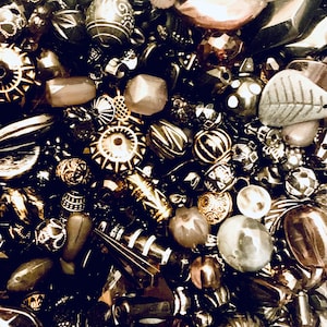 Black Acrylic Bead Soup Mix: Assorted Sizes & Finishes