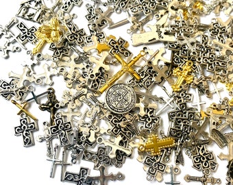 Cross assorted charm mix religious charms assorted styles, pick styles or single styles