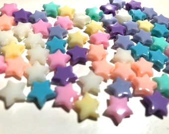 Star acrylic bead mix style 2 assorted Colors assorted star bead mix smooth star beads star 10mm