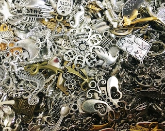 Groß Silber Tone Charm Mix: Verschiedene Anhänger, Schmuck Zubehör