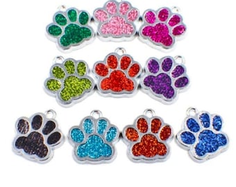 Glitter pootafdrukbedels: emaille hondenliefhebber, kleuren kiezen