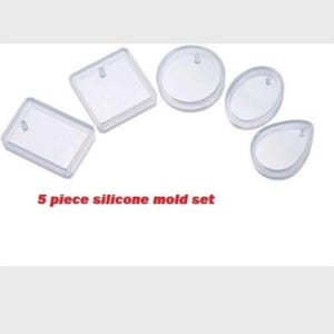 Silicone Pendant Molds: Jewelry & Keychain Making, 5-Piece Set