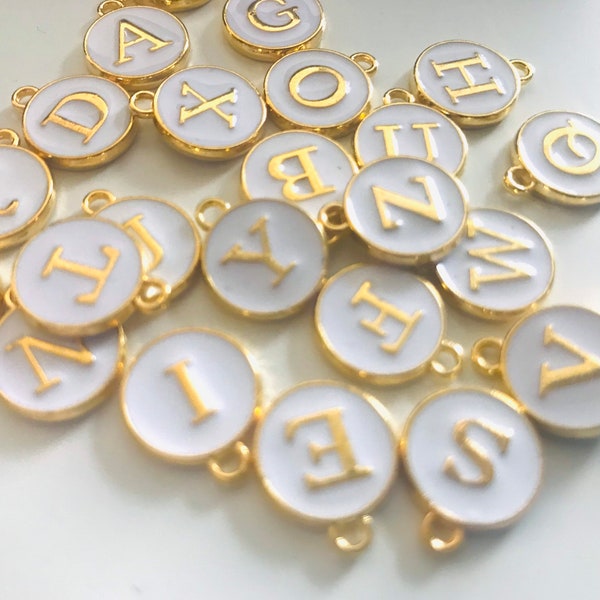 Enamel Letter Charms - Etsy