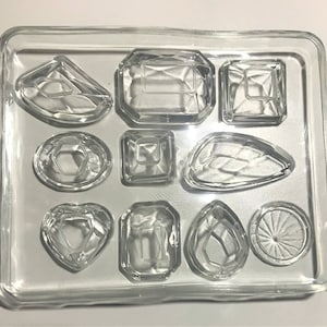 Jewel shape mold silicone mold 10 cavity gemstone flexible mold assorted style mold