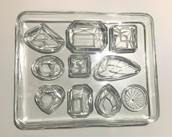 Gemstone Silicone Mold: 10-Cavity Assorted Jewel Shapes