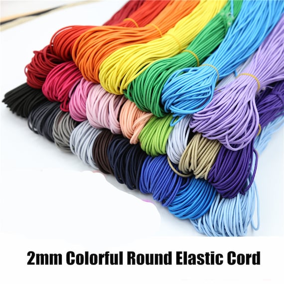 Elastic Stretch Cord, 2mm Elastic Beading Cord Bungee Style Cord, Available  in Assorted Colors 