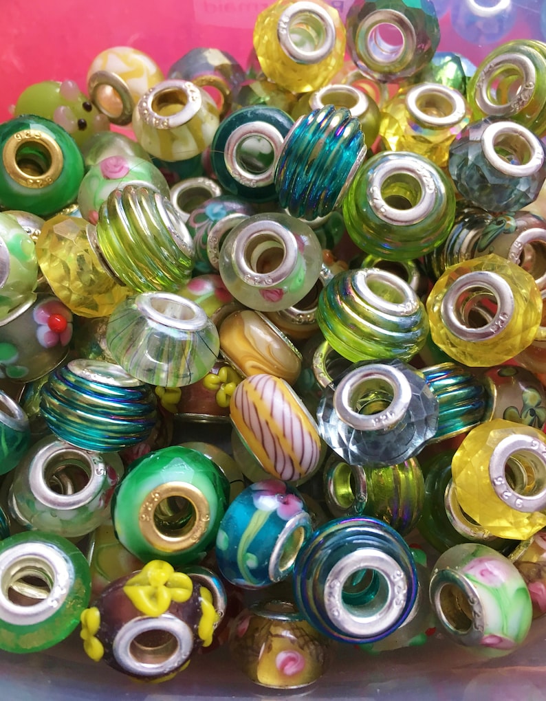 Bulk Assorted Color European Glass Bulk Bead Mix Mixed Colors Etsy
