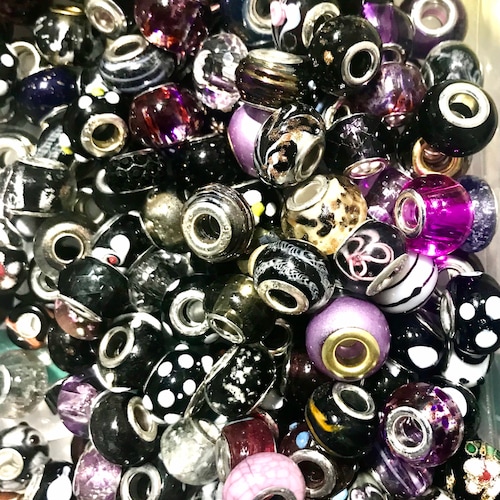 Glass Beads European Bulk Mix Big Hole Bead Assorted Pink and Etsy