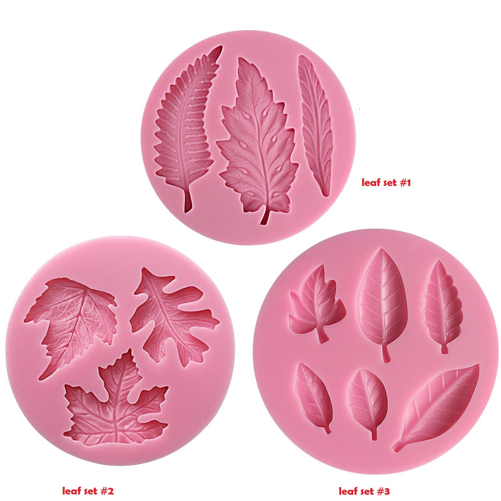 Leaf Assorted Style Molds Silicone Leaf Molds 3 Cavity Piece Etsy