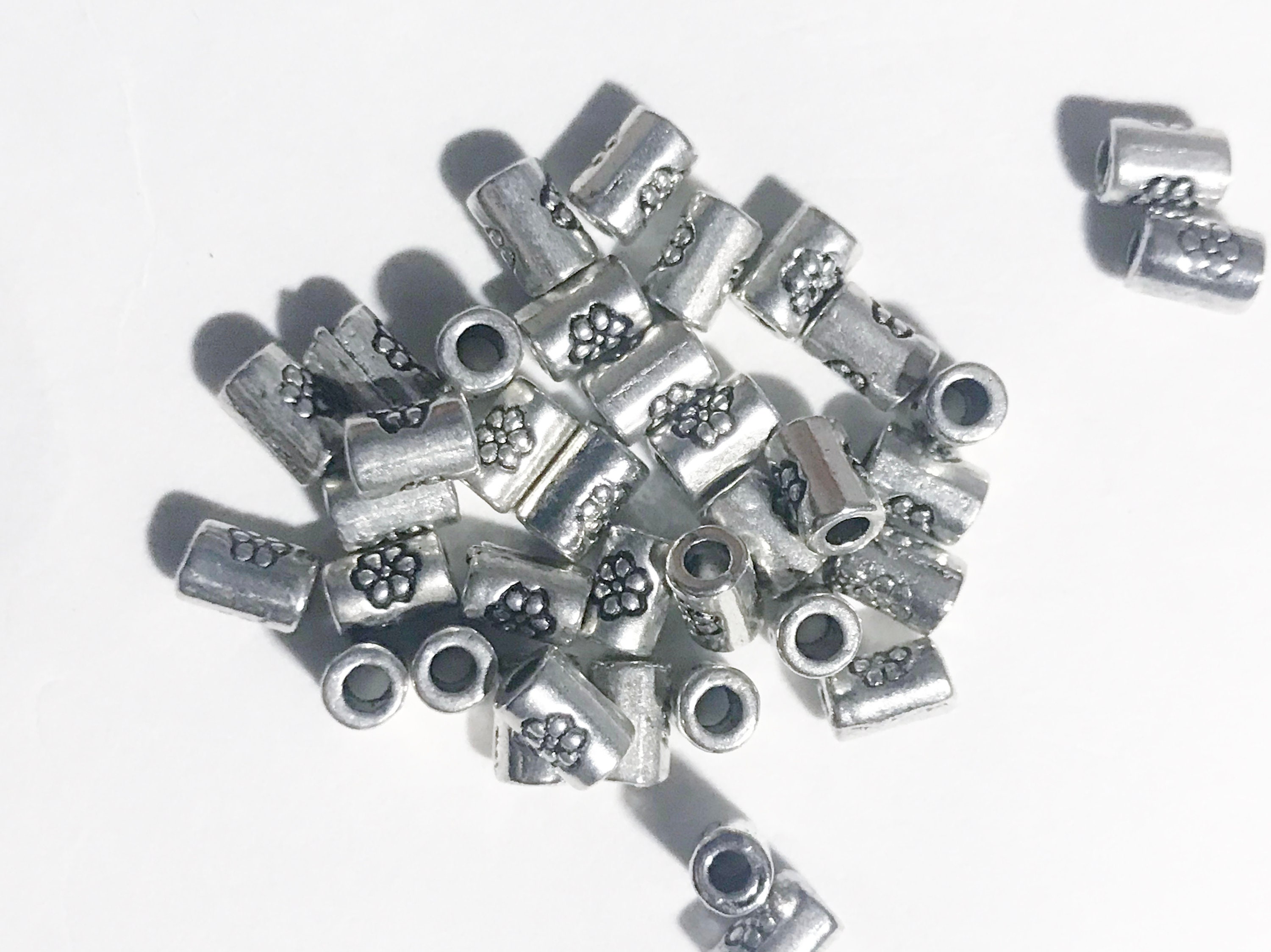 25 Pc Silver Spacer Beads, Round Rimmed Beads, Silver Plated Beads, Tube  Beads, Jewelry Spacers, Bead Spacers, Spacer Beads, Tibetan Jewelry 