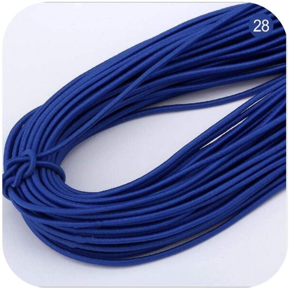 Navy Dark Blue 2mm Elastic Stretch Cord Mask Elastic Beading Cord Bungee  Style Cord Multicolors 