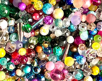 Assorted Crystal & Glass Bead Soup Mix: Colorful DIY Jewelry Supplies