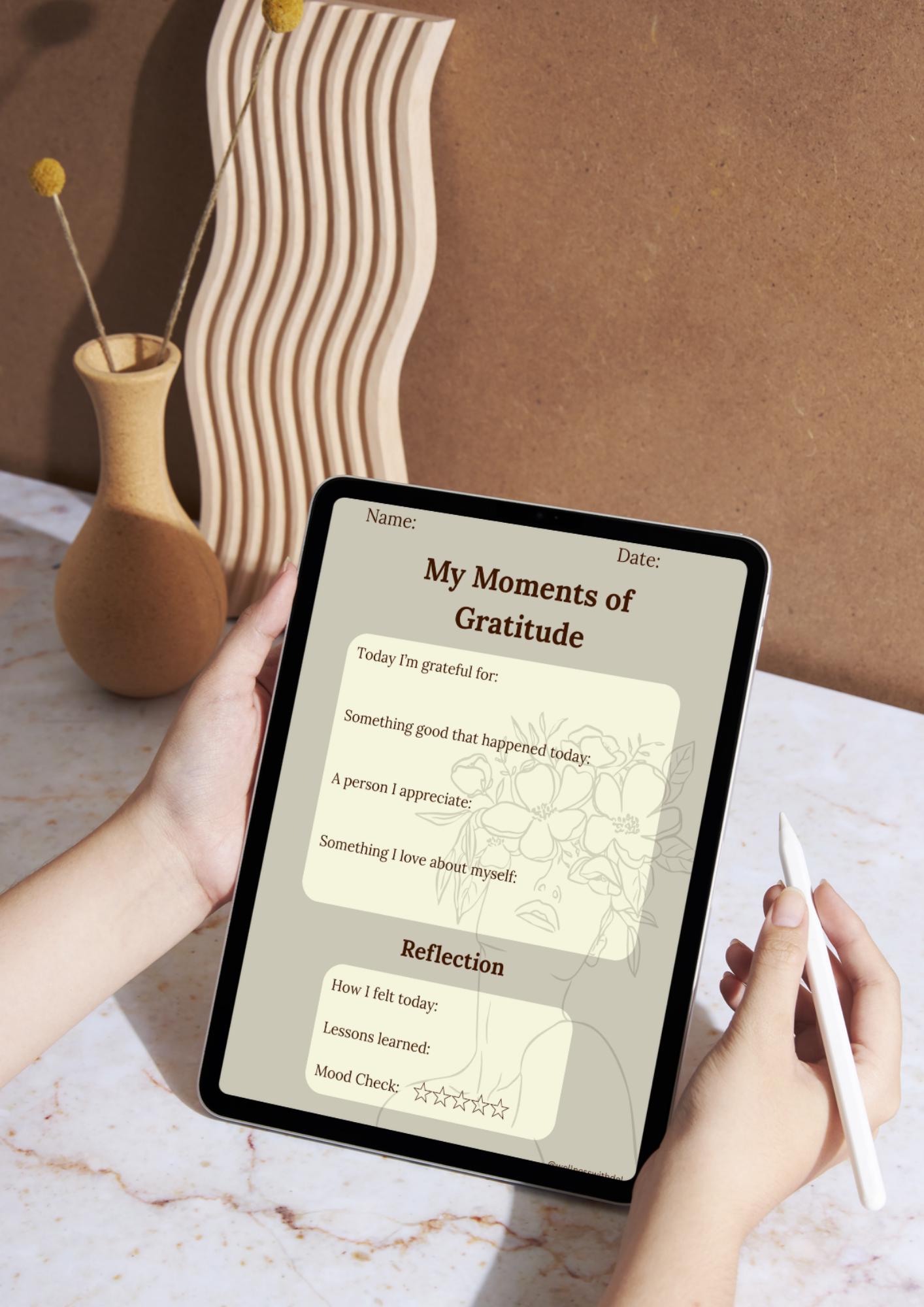 Gratitude Journal Printable: Daily Self Reflection Planner (digital ...